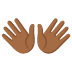 👐🏾 open hands: medium-dark skin tone display on Google